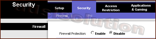 Linksys 160N firewall